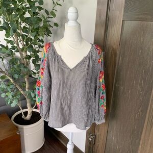 Anthropologie Floreat Rainbow Tassel Top XS